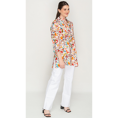 Regular Sleeves Floral Women Multicolour Top For Womens