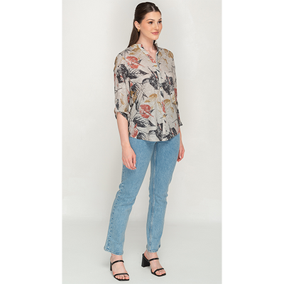 Casual Half Sleeve, Full Button Printed Women Top For Womens