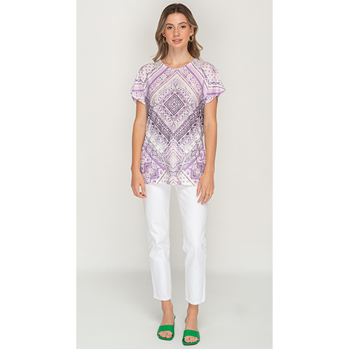 Purple Printed Short Top for Women