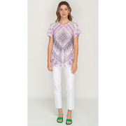 Purple Printed Short Top for Women