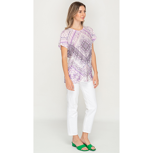 Purple Printed Short Top for Women