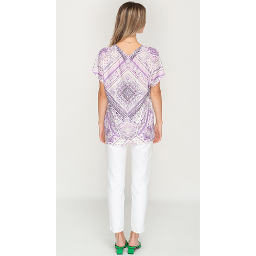 Purple Printed Short Top for Women