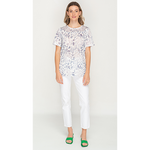 Load image into Gallery viewer, White Printed Mesh Top for Women - Nikky Apparels
