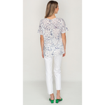 Load image into Gallery viewer, White Printed Mesh Top for Women - Nikky Apparels