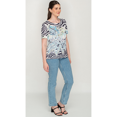 Zebra Print Women Casual Short Top for Women