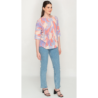Trendy Printed Casual Short Top For Womens