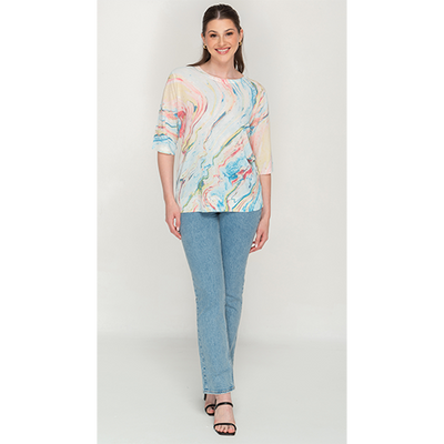 Womens Multi Colour Short Sleeve Top For Womens