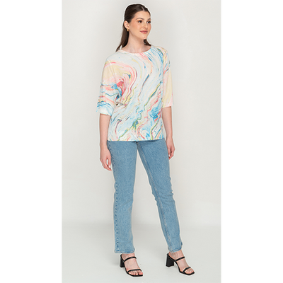 Womens Multi Colour Short Sleeve Top For Womens