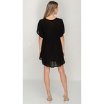 Load image into Gallery viewer, Women's Black Printed Summer-Friendly Umbrella Dress