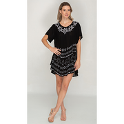 Trendy Short Sleeves Umbrella Cut Short Dress for Women