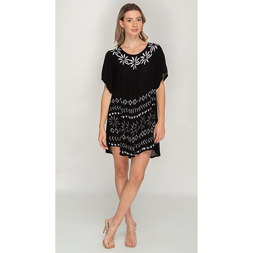 Trendy Short Sleeves Umbrella Cut Short Dress for Women