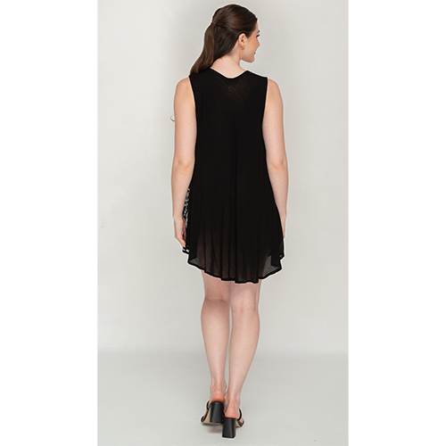 Women's Umbrella Cut Sleeveless Round Neck Dress