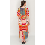Load image into Gallery viewer, Half Sleeve Colorful Printed Tassel Tie Dress For Women