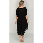 Load image into Gallery viewer, Short Sleeves Black Printed Umbrella Dress for Women