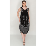 Load image into Gallery viewer, Sleeveless Black Printed Umbrella Dress for Women
