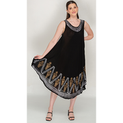 Trendy Black Printed Umbrella Dress