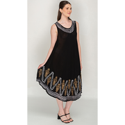Trendy Black Printed Umbrella Dress