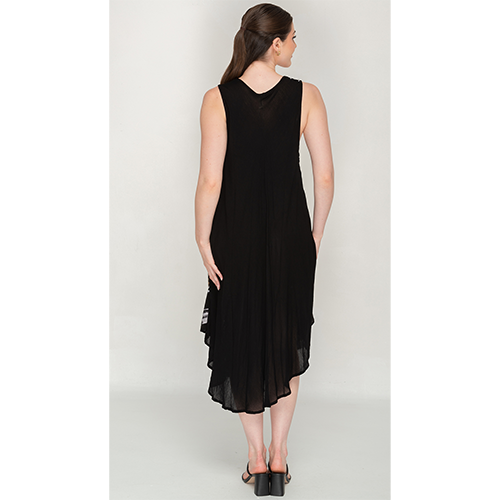 Trendy Black Printed Umbrella Dress