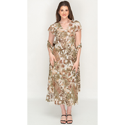 Sleeve Less Semi Long Printed 2 in 1 Reversible Dress For Women