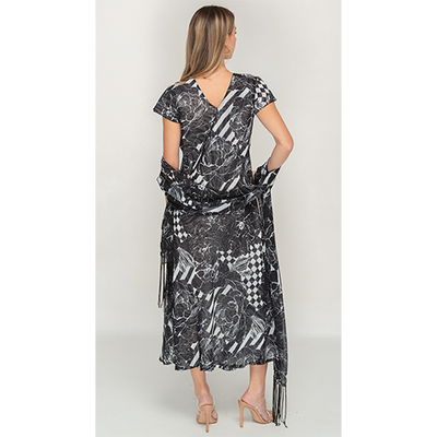 Sleeve Less Semi Long Animal Printed 2 in 1 Reversible Dress For Women