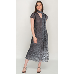 Load image into Gallery viewer, Sleeve Less Semi Long Black &amp; White Printed 2 in 1 Reversible Dress For Women