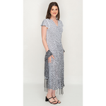 Load image into Gallery viewer, Sleeve Less Semi Long Black &amp; White Printed 2 in 1 Reversible Dress For Women