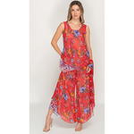 Load image into Gallery viewer, Semi-Long Red Floral Printed Reversible Pants set For Women