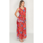 Load image into Gallery viewer, Semi-Long Red Floral Printed Reversible Pants set For Women