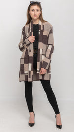 Load image into Gallery viewer, Printed Cardigan in Brown