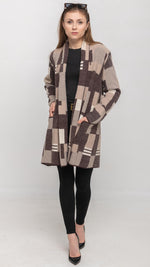 Load image into Gallery viewer, Printed Cardigan in Brown