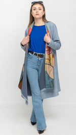 Load image into Gallery viewer, Solid Light Blue Long Cardigan