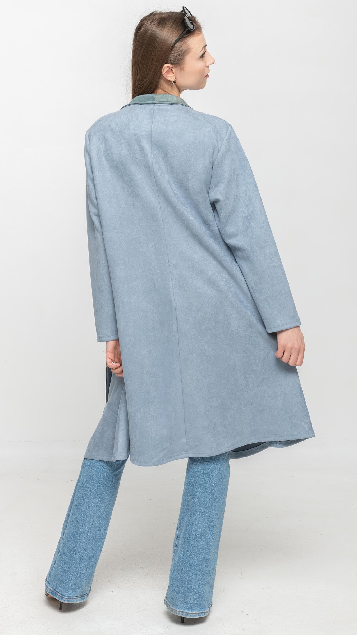 Solid Light Blue Long Cardigan