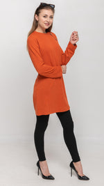 Load image into Gallery viewer, Knitted Dress in Heathered Orange