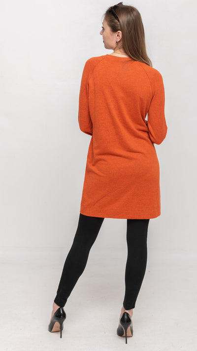 Knitted Dress in Heathered Orange