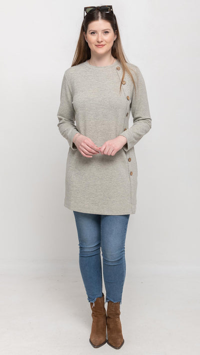 Knitted Dress in Heathered Light Grey