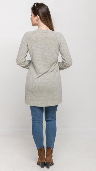 Knitted Dress in Heathered Light Grey