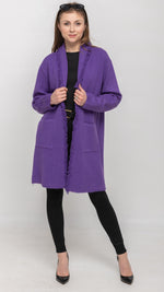 Load image into Gallery viewer, Purple Cardigan with Frayed Edge