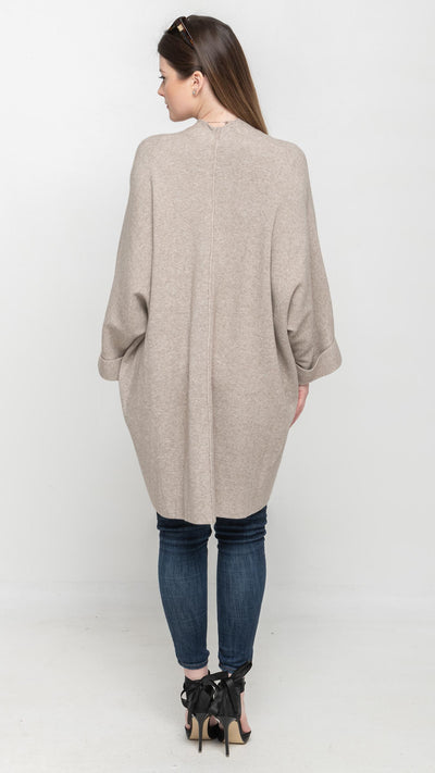 Poncho Cardigan in Taupe