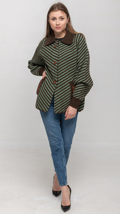 Green and Brown Stripes Jacket