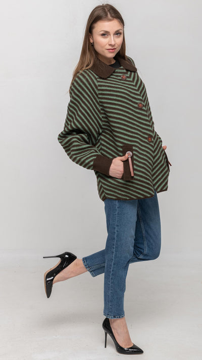 Green and Brown Stripes Jacket