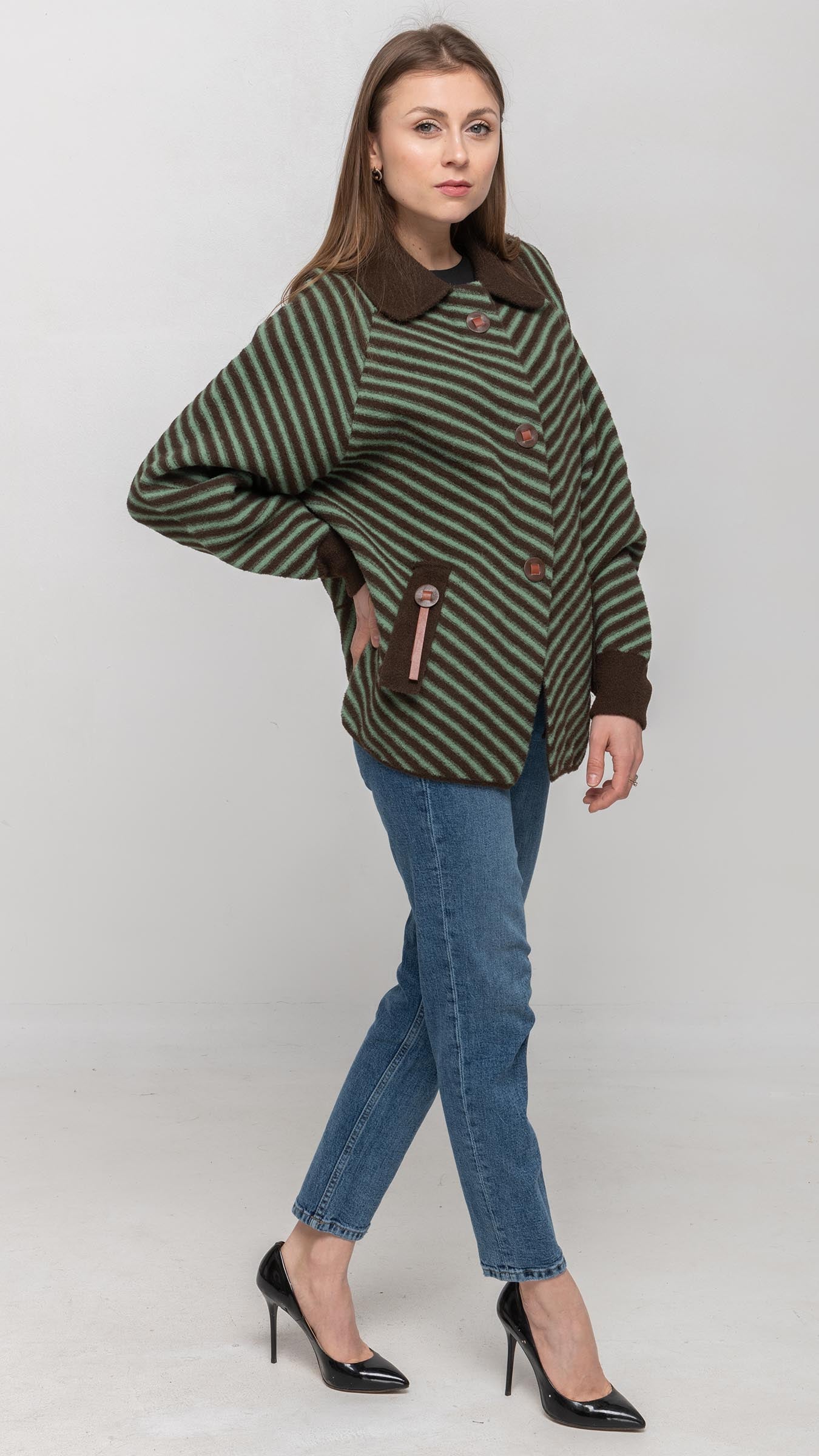 Green and Brown Stripes Jacket