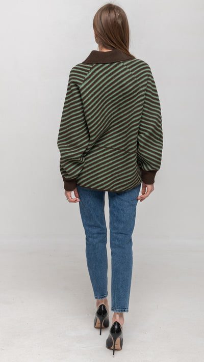 Green and Brown Stripes Jacket