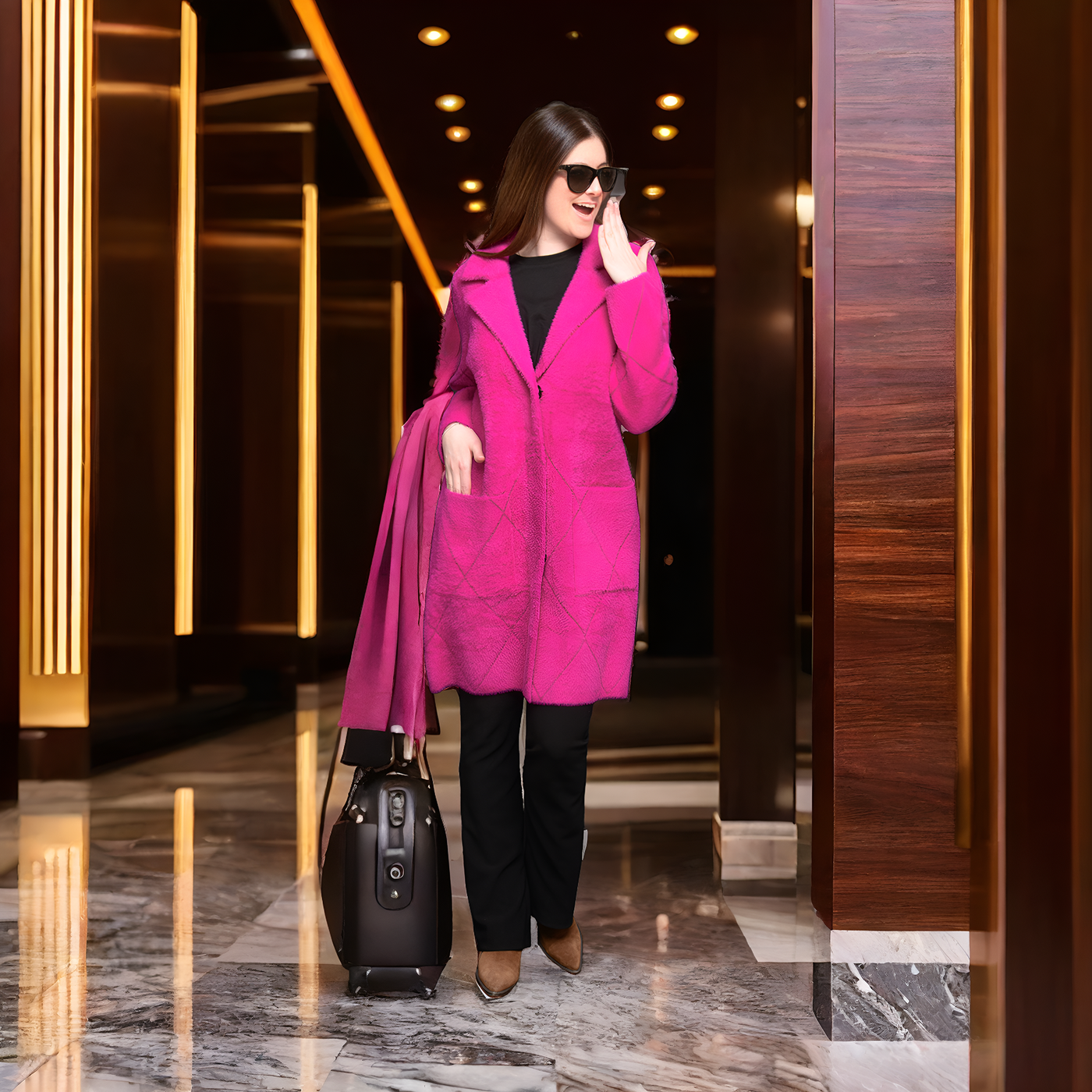 Long Jacket in Fuchsia