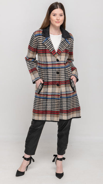 Long Jacket in Multi Colors Plaids