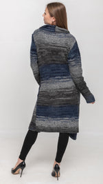 Load image into Gallery viewer, Multi Colors Cardigan Sweater in Navy