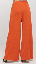 Load image into Gallery viewer, Knitted Wide Leg Pant  in Heathered Orange