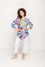 Load image into Gallery viewer, Women Top 3/4 Sleeves, Crew Neck  Multi Color Prints