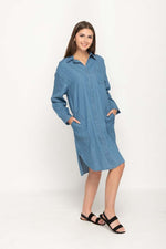 Load image into Gallery viewer, Casual Long Sleeves,  Full button Down Front Women Denim Long Shirt