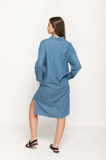 Load image into Gallery viewer, Casual Long Sleeves,  Full button Down Front Women Denim Long Shirt