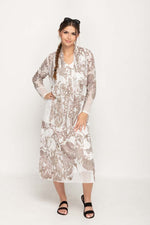 Load image into Gallery viewer, Taupe  Printed Full Sleeve Cardigan For Women